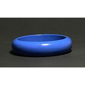 Vintage Mod Blue Lucite Bangle Bracelet Color Spot Minimalist Stackable